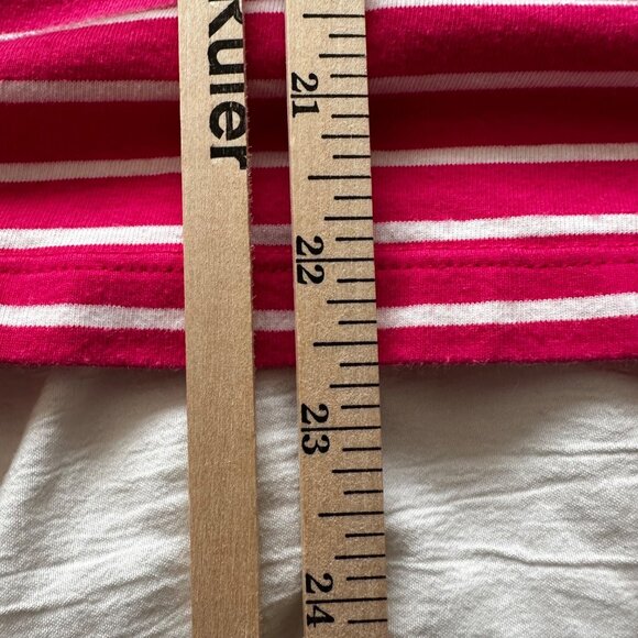 Chaps Women’s Pink & White Striped 3/4 Sleeve Nautical Top Size 2X Cotton Blend - Picture 11 of 12